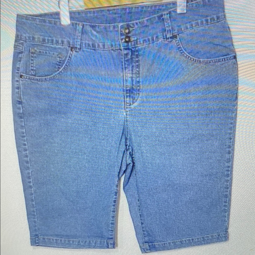 Women's Blue Athletic Denim Shorts